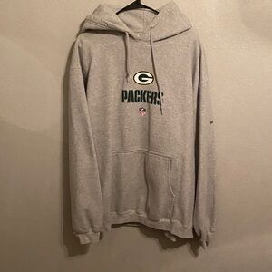 Reebok Gray Green Bay Packers Hoodie